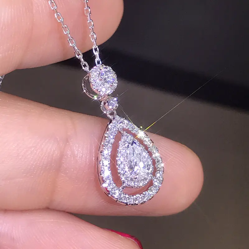 Korean Drop Shaped Zircon Necklace for Women — feature 6
