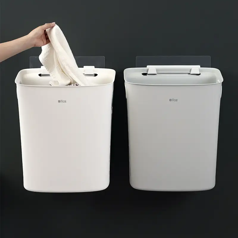 White Wall-Mounted Dirty Clothes Basket - Image 6