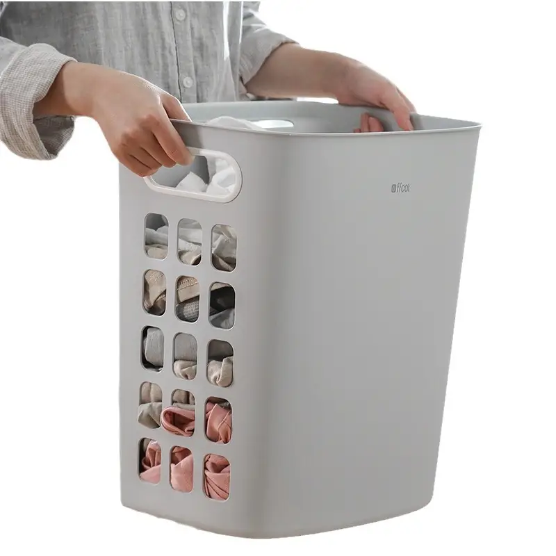 White Wall-Mounted Dirty Clothes Basket - Image 7