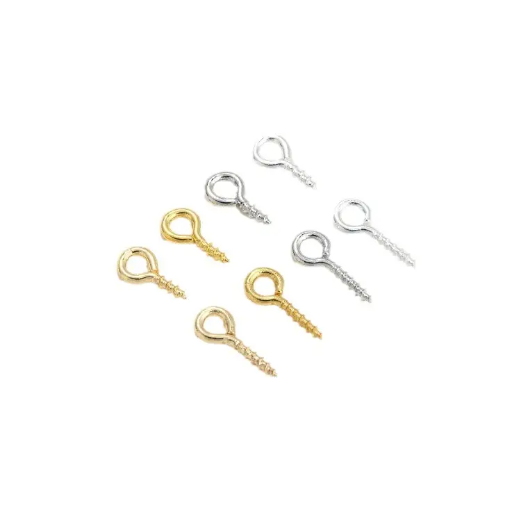 14K Gold Sheep's Eye Nail 9 Pin Screw Pendant Ring - Image 9