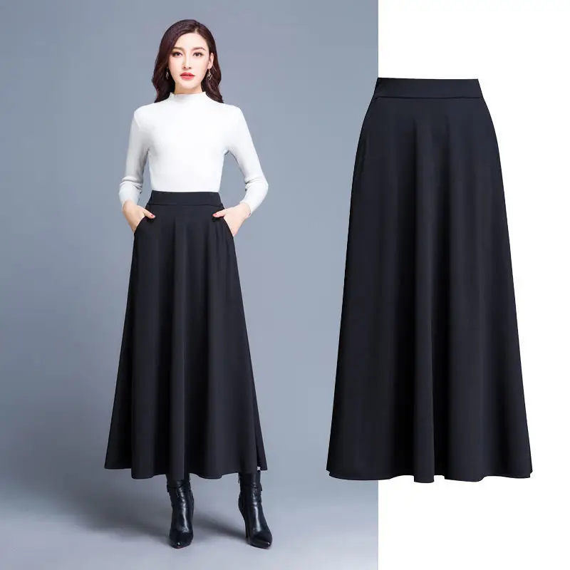 Women's Black A-Line Skirt Large Swing 2023 - Image 5