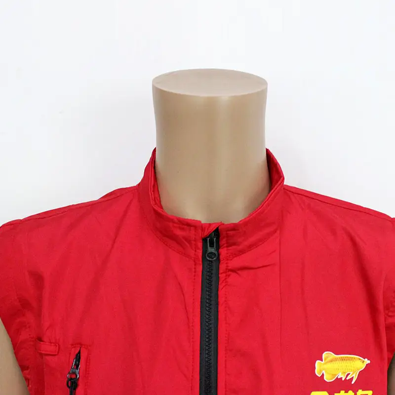 Red Zipper Vest for Volunteers with Logo