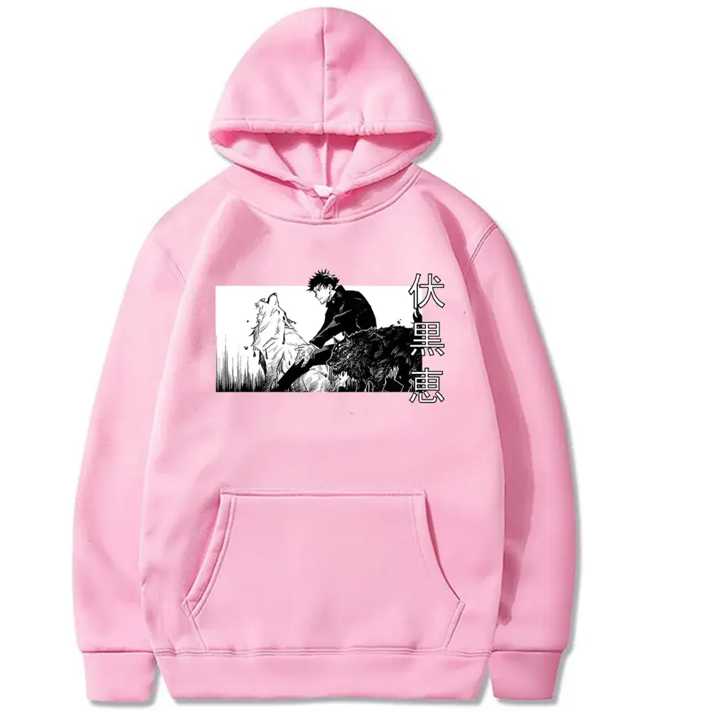Pink Cross-Over Jujutsu Kaisen Hoodie Sweatshirt for Men - Image 12