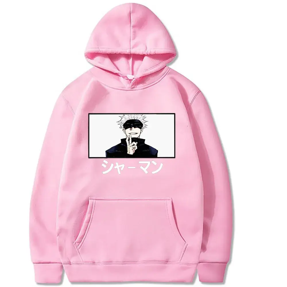Pink Cross-Over Jujutsu Kaisen Hoodie Sweatshirt for Men - Image 6