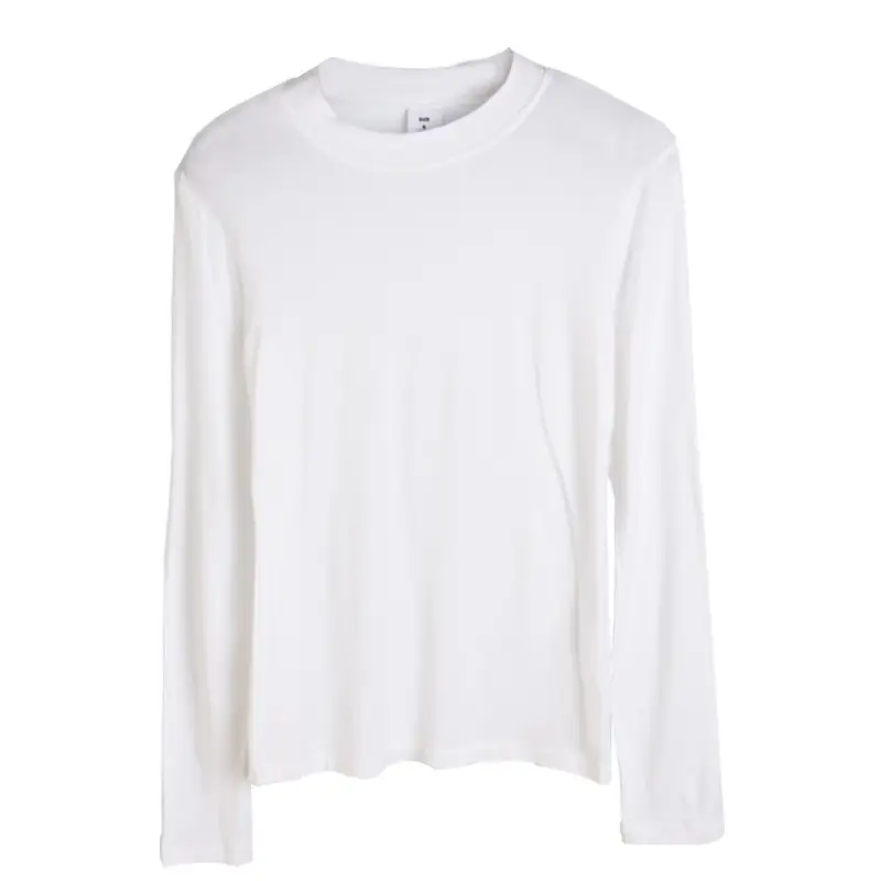 White Long Sleeve High Neck Shirt for Women - Image 6