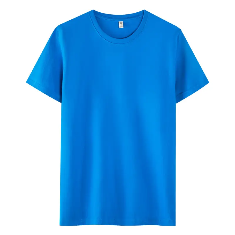 Men Cotton T-Shirt Blue Round Neck - Image 24