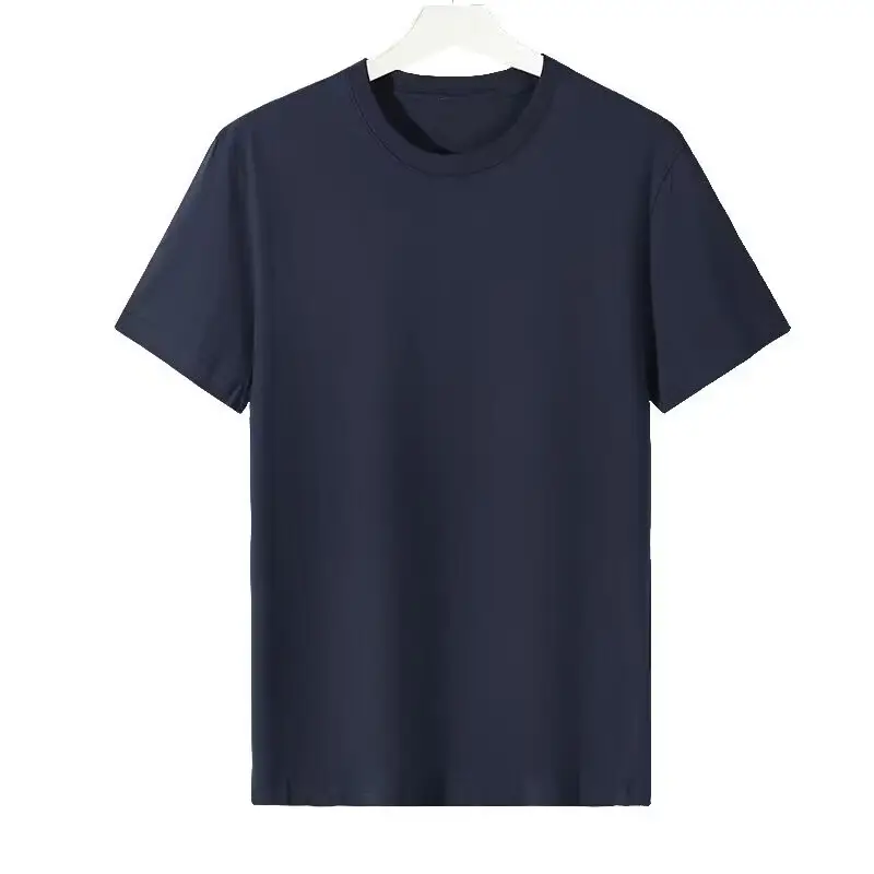 Men Cotton T-Shirt Blue Round Neck - Image 19