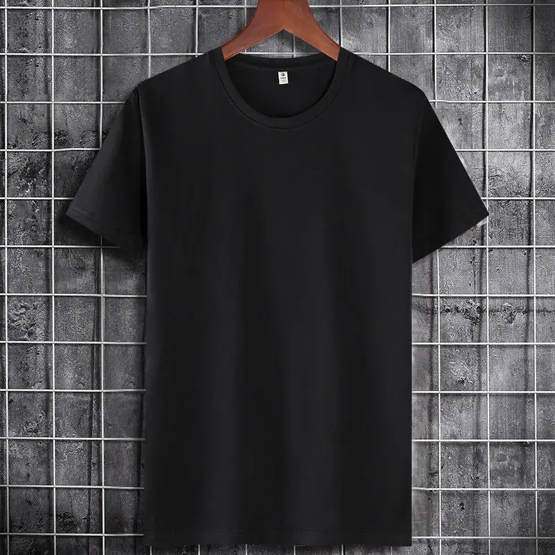 Men Cotton T-Shirt Blue Round Neck - Image 3