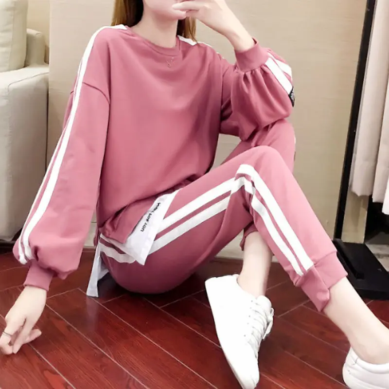 Women's Black Track Suit European American Casual Winter Sports Suit - Image 5