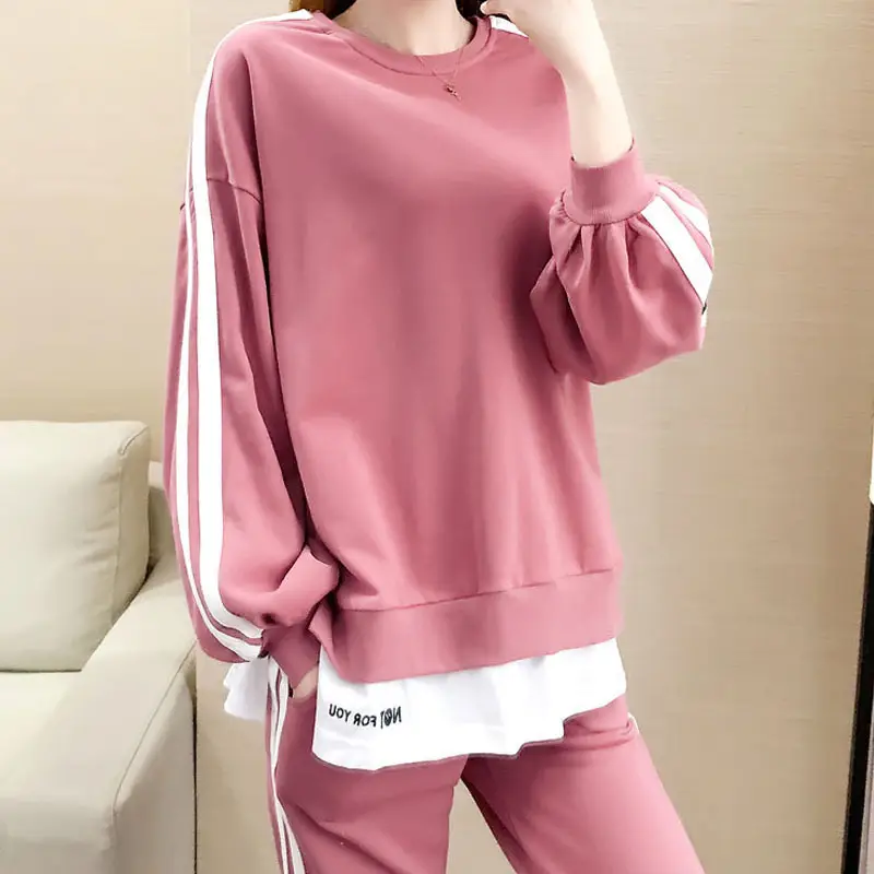 Women's Black Track Suit European American Casual Winter Sports Suit - Image 6