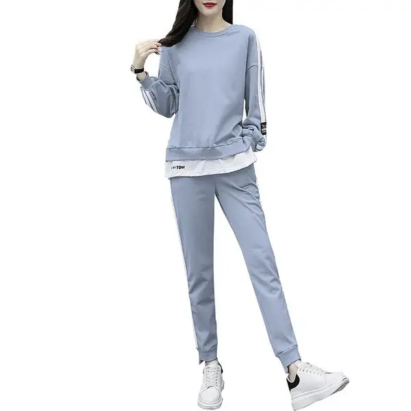 Women's Black Track Suit European American Casual Winter Sports Suit - Image 3