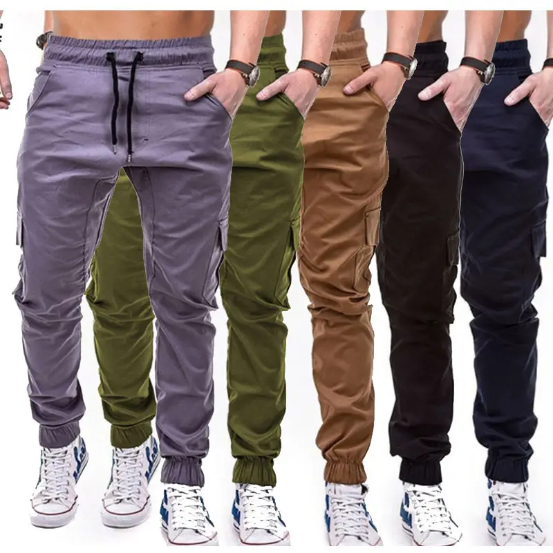 Men Black Cotton Jogger Pants Large Casual Wear - Image 6