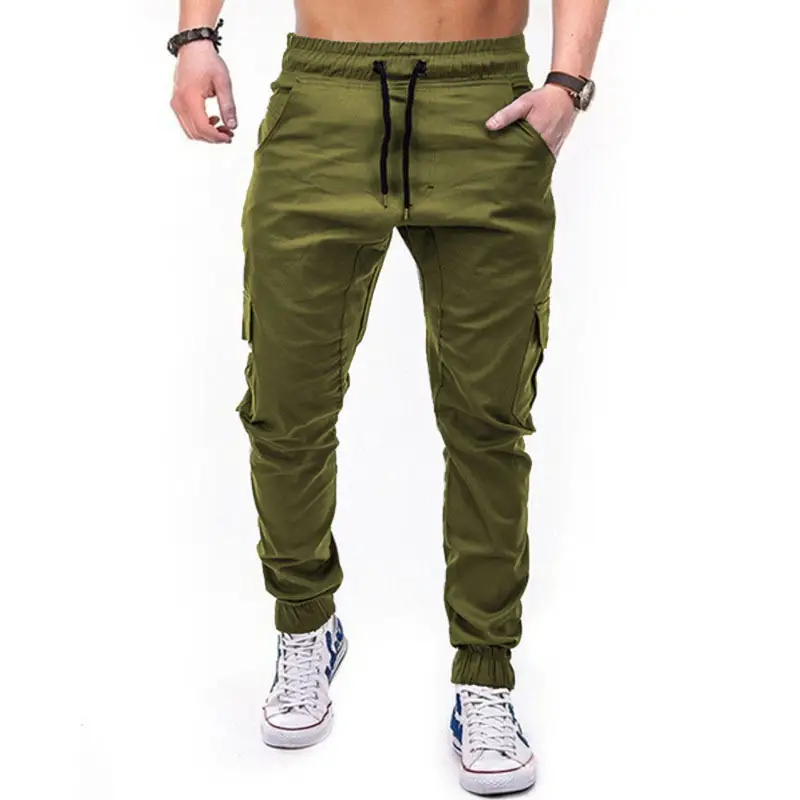 Men Black Cotton Jogger Pants Large Casual Wear - Image 3
