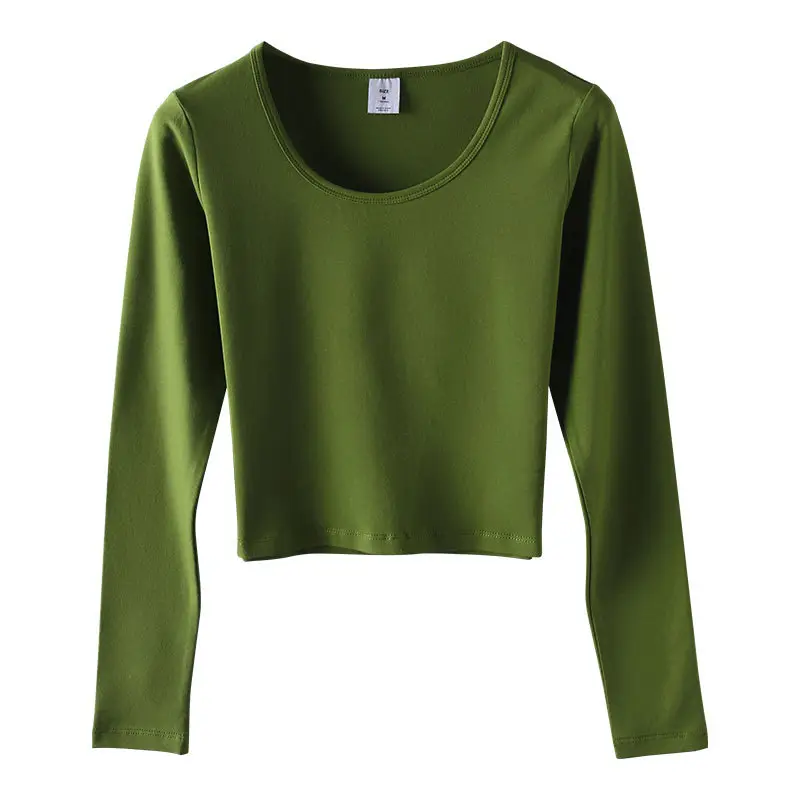 Women's White Slim Fit Long Sleeve Top with Round Neck - Image 5
