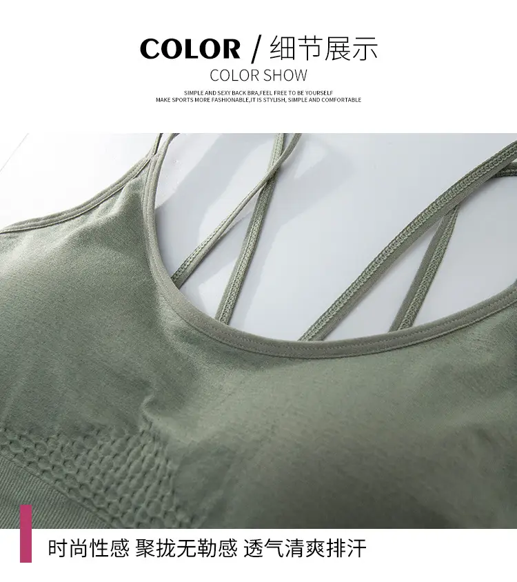 Blue Crossbody Sports Bra with Crossback Design — feature 10
