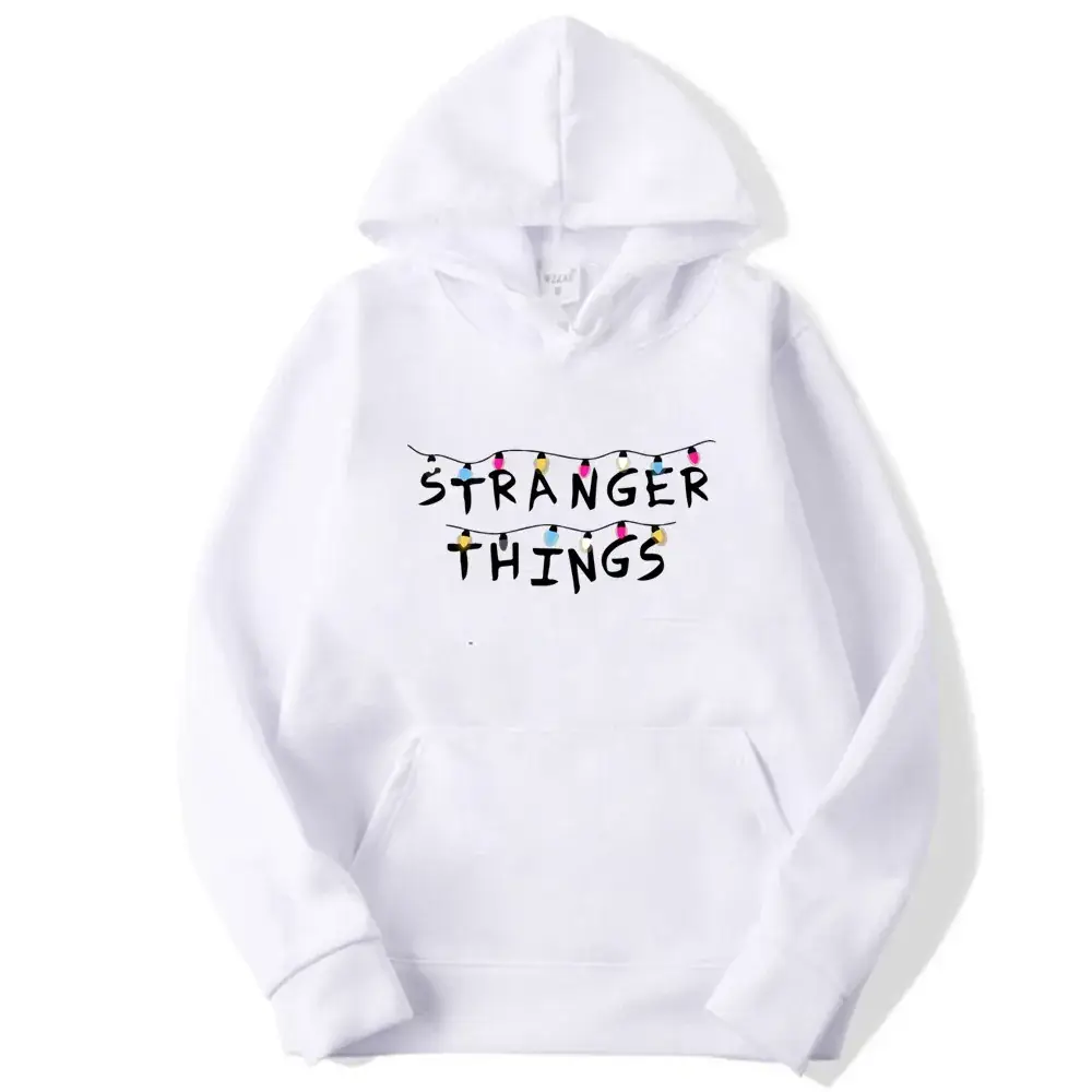 Stranger Things Hoodie Men White Graphic Print - Image 13