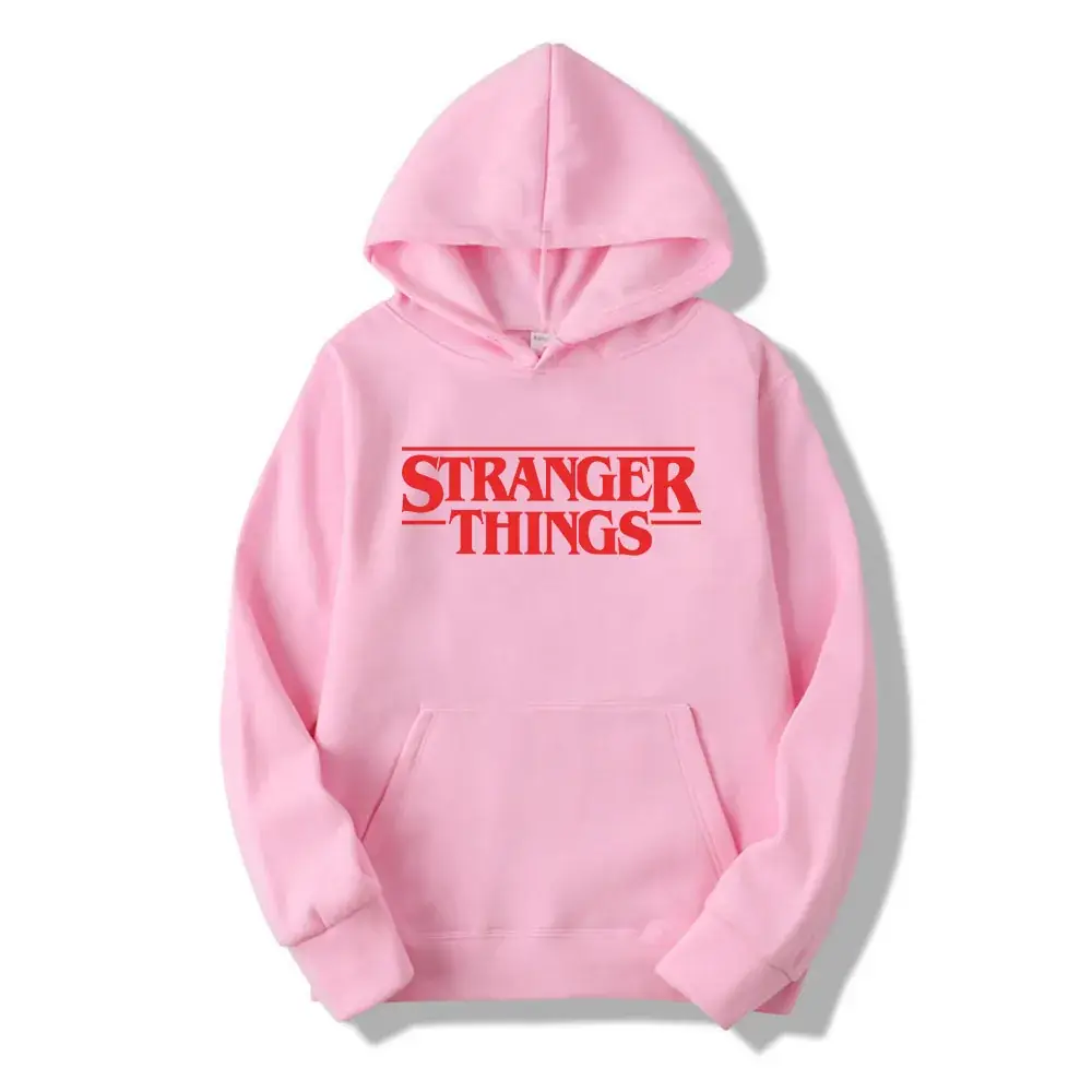 Stranger Things Hoodie Men White Graphic Print - Image 2