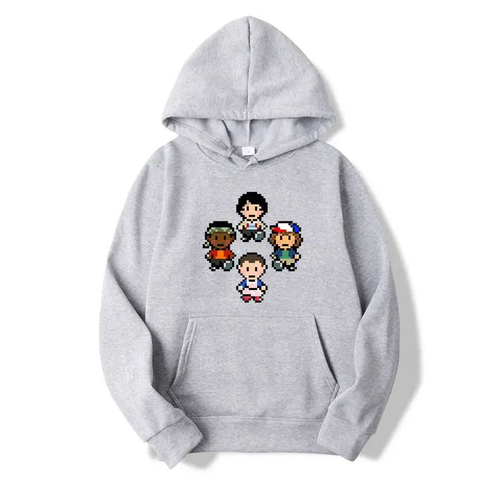 Stranger Things Hoodie Men White Graphic Print - Image 8