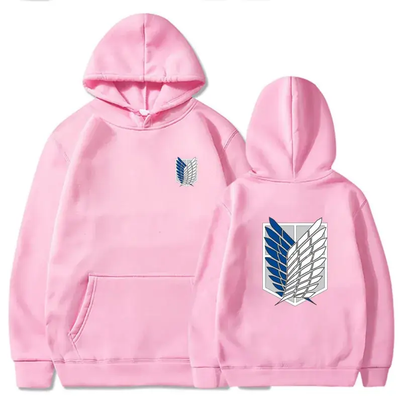 White Attack on Titan Hoodie Sweatshirt Set Grey - Image 6
