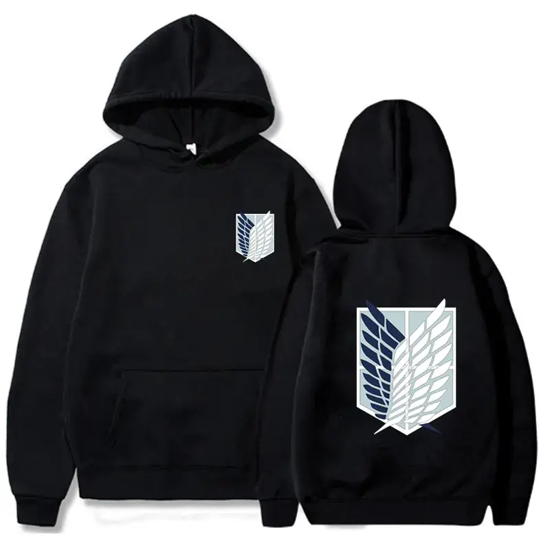 White Attack on Titan Hoodie Sweatshirt Set Grey - Image 11