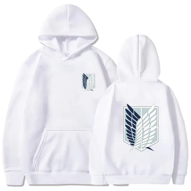 White Attack on Titan Hoodie Sweatshirt Set Grey - Image 7