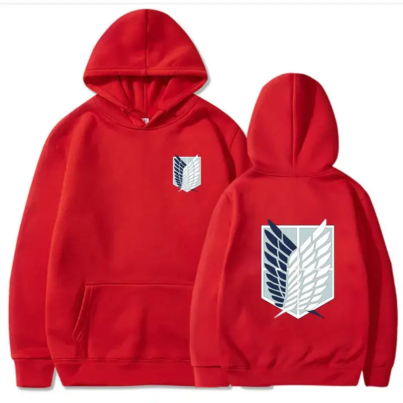 White Attack on Titan Hoodie Sweatshirt Set Grey - Image 9
