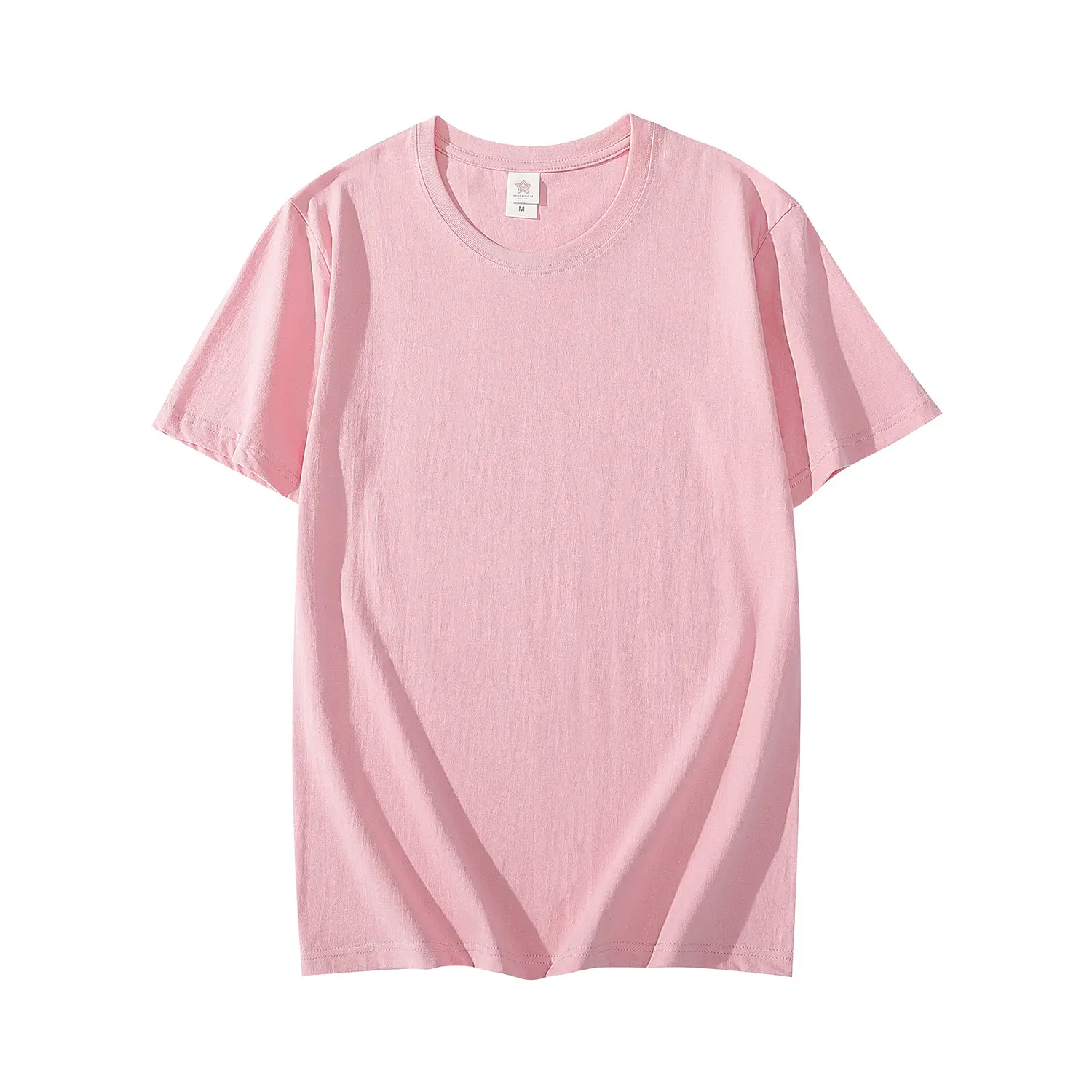 250g Heavy White Pure Cotton Solid T-Shirt Small Neckline - Image 4
