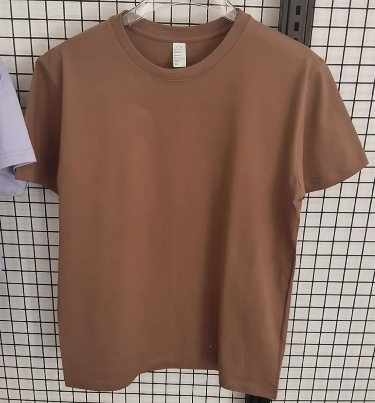 250g Heavy White Pure Cotton Solid T-Shirt Small Neckline - Image 8
