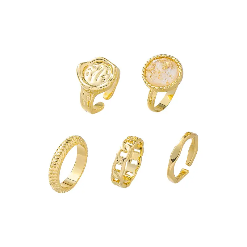 Five-piece crystal index ring suit set for women - Image 6
