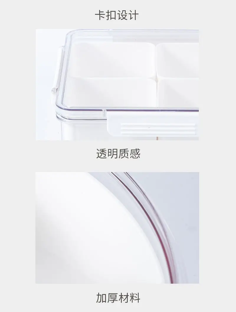 White 6-Part Fruit Plate with Secure Lid — feature 11