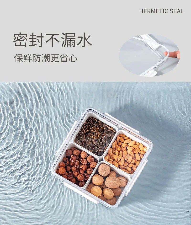 White 6-Part Fruit Plate with Secure Lid — feature 4