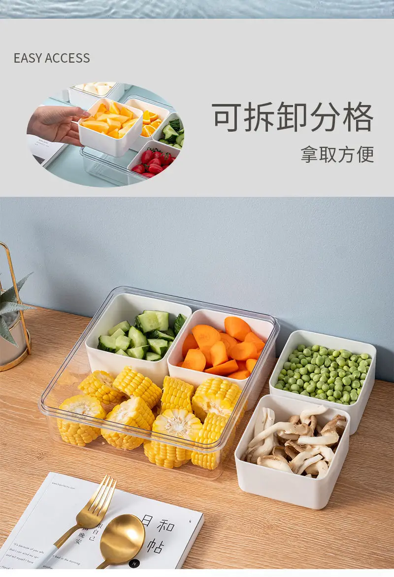 White 6-Part Fruit Plate with Secure Lid — feature 5