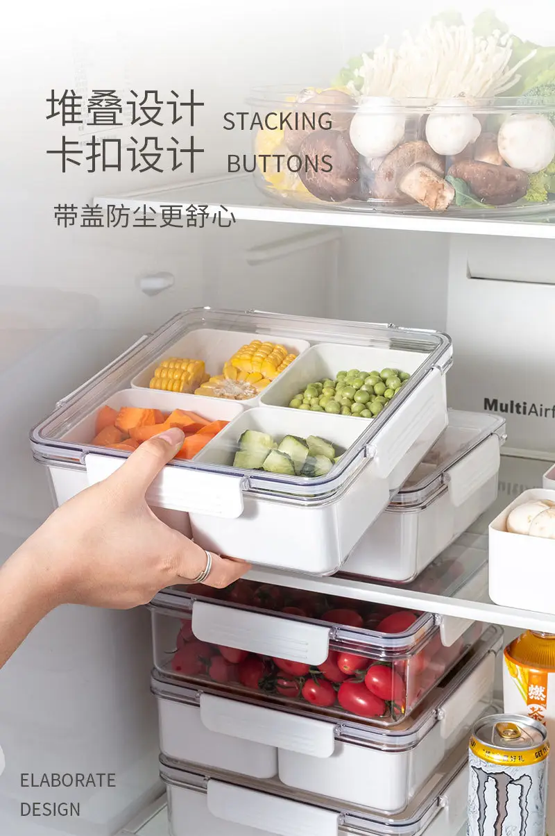 White 6-Part Fruit Plate with Secure Lid — feature 6