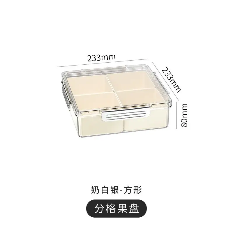 White 6-Part Fruit Plate with Secure Lid - Image 6