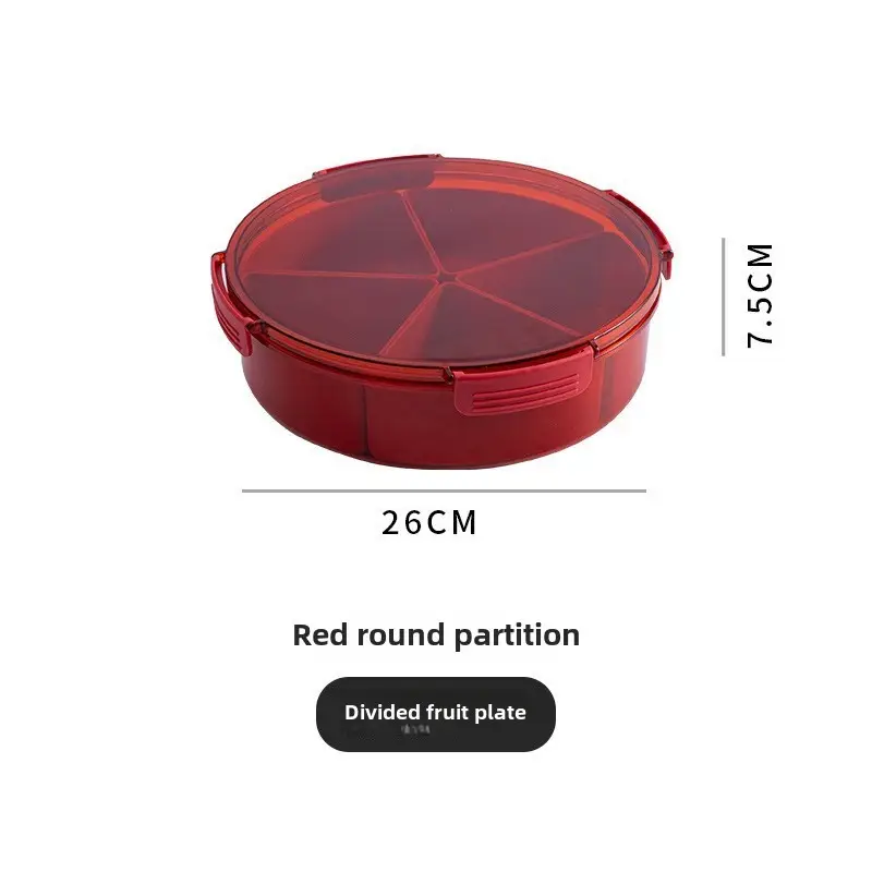 White 6-Part Fruit Plate with Secure Lid - Image 3