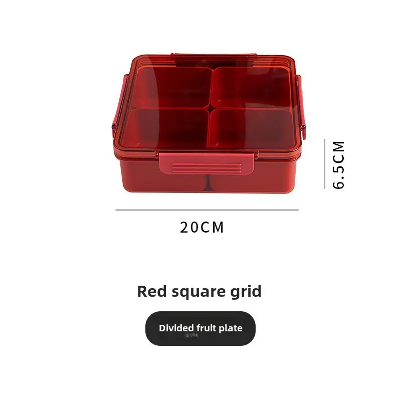 White 6-Part Fruit Plate with Secure Lid - Image 4