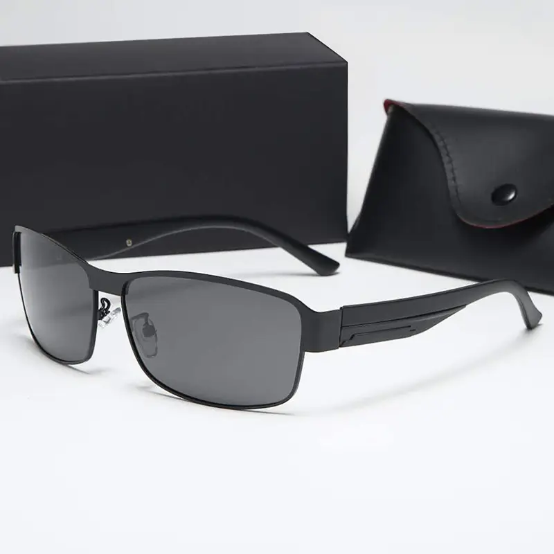 Men's White Polarized Driving Glasses with Black Box