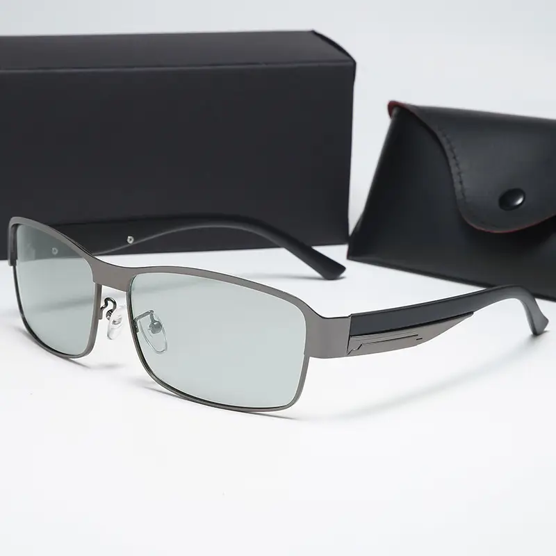 Men's White Polarized Driving Glasses with Black Box