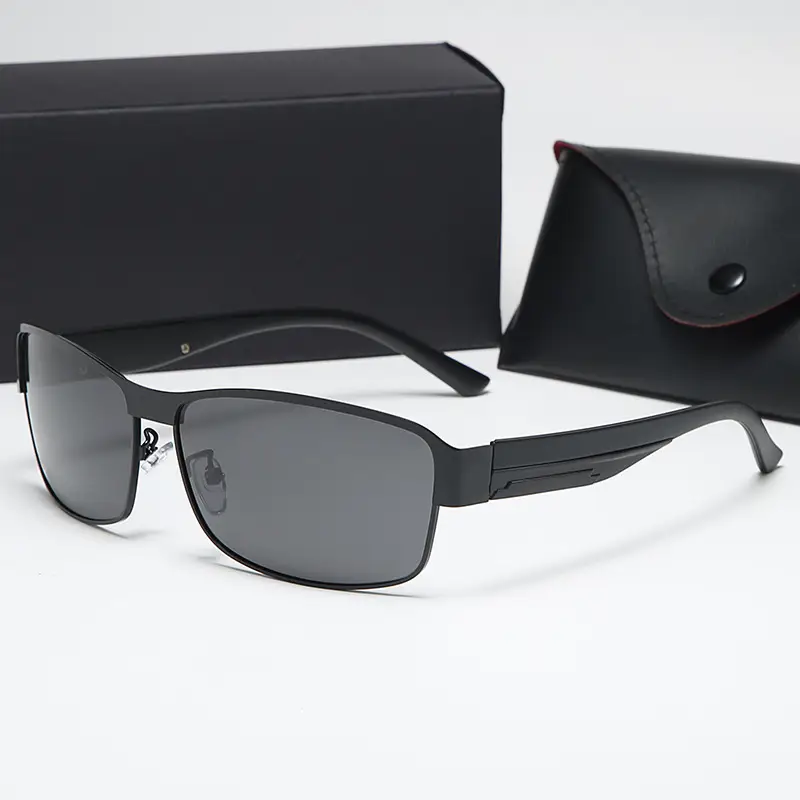 Men's White Polarized Driving Glasses with Black Box