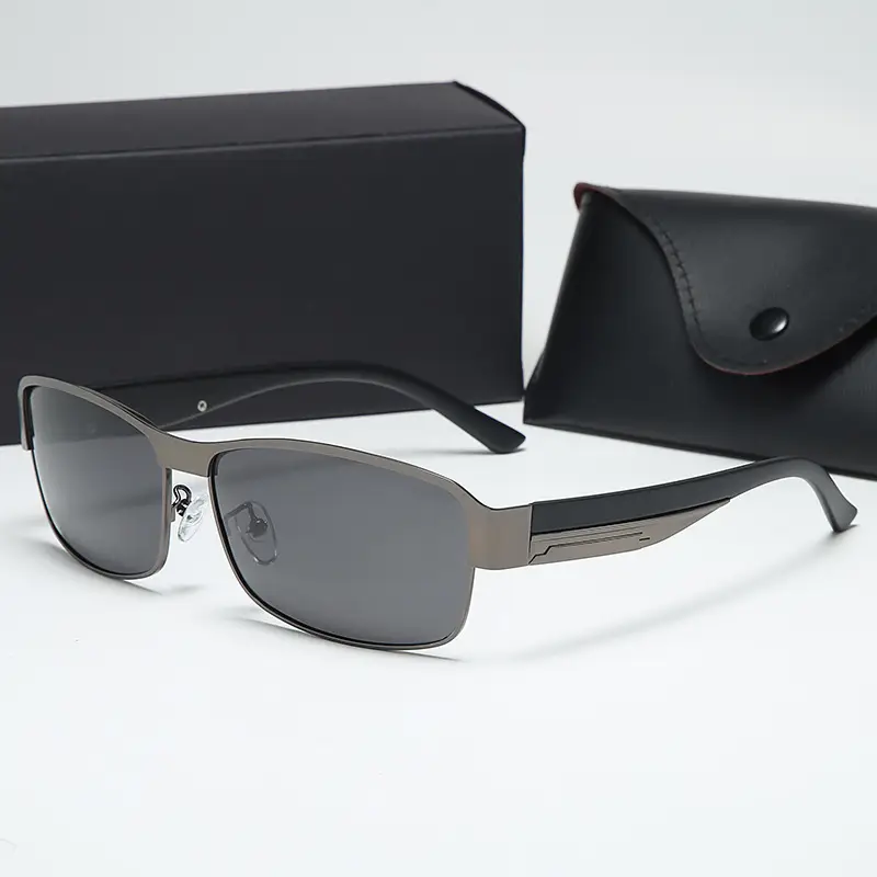 Men's White Polarized Driving Glasses with Black Box
