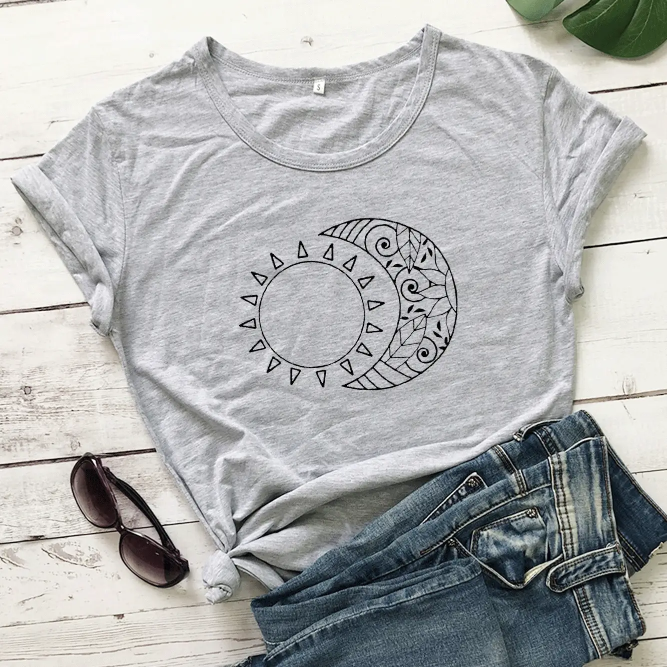 Pink Moon Moon Design Short Sleeve T-Shirt - Image 3