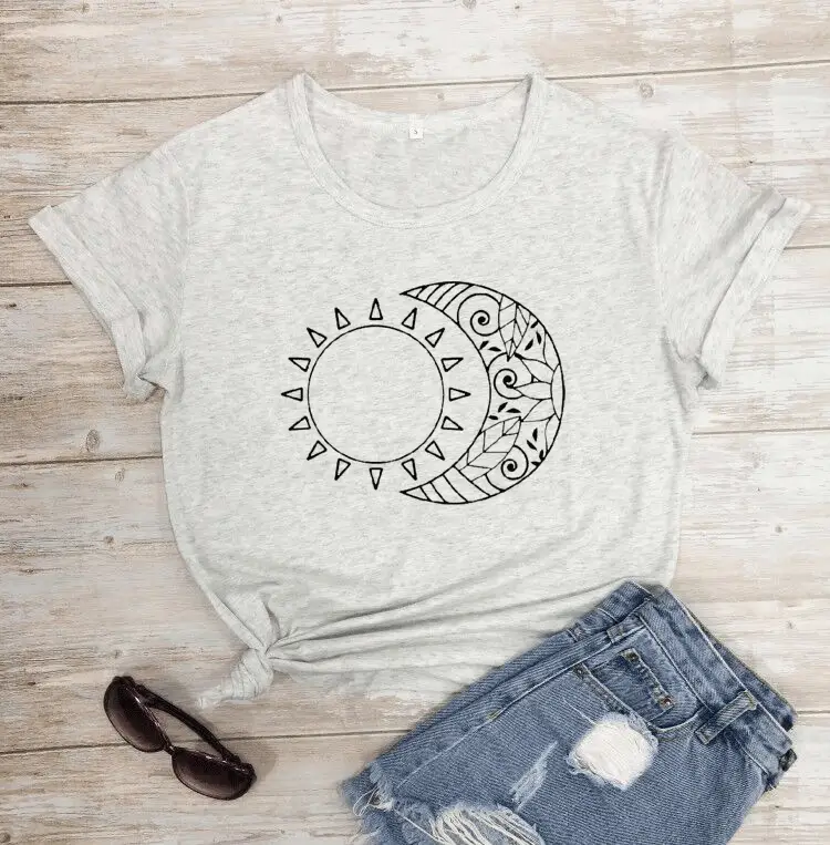 Pink Moon Moon Design Short Sleeve T-Shirt - Image 8