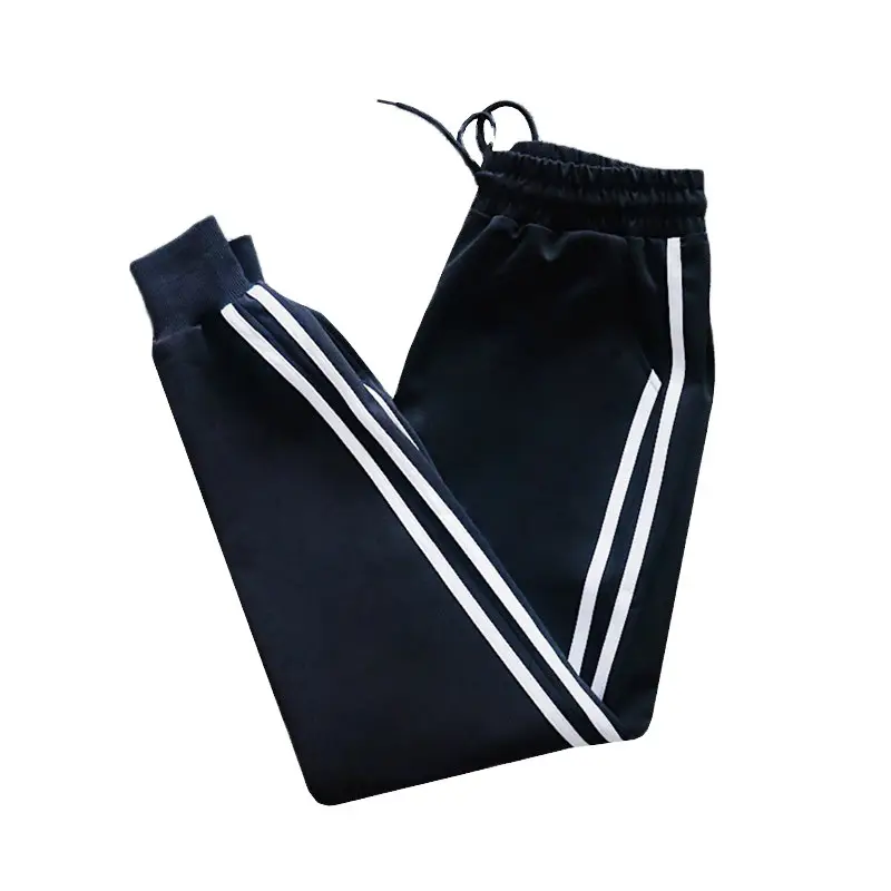 Women's Black Foot-binding Sports Pants with 3-Stripes - Image 6
