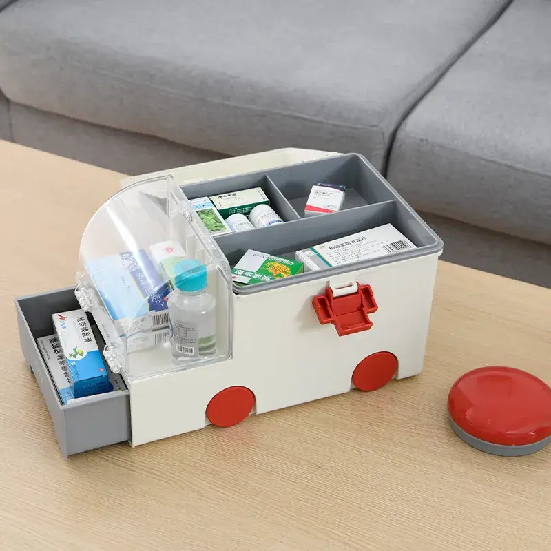 Portable Large Capacity Plastic Medicine Box with Drawer - Image 6