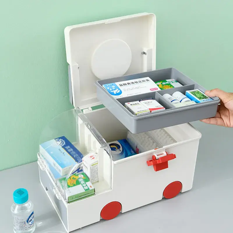 Portable Large Capacity Plastic Medicine Box with Drawer - Image 7
