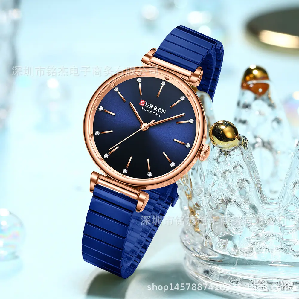 CURREN Women's Pink Rose Quartz Watch with Stainless Steel Strap - Image 7