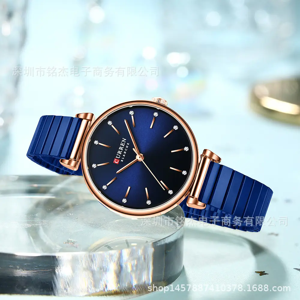 CURREN Women's Pink Rose Quartz Watch with Stainless Steel Strap - Image 8