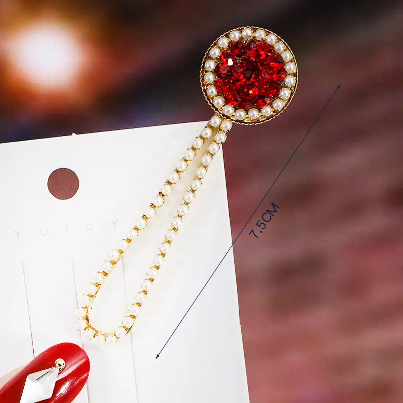 Korean Style Diamond Pearl Hairpin for Women - Image 3