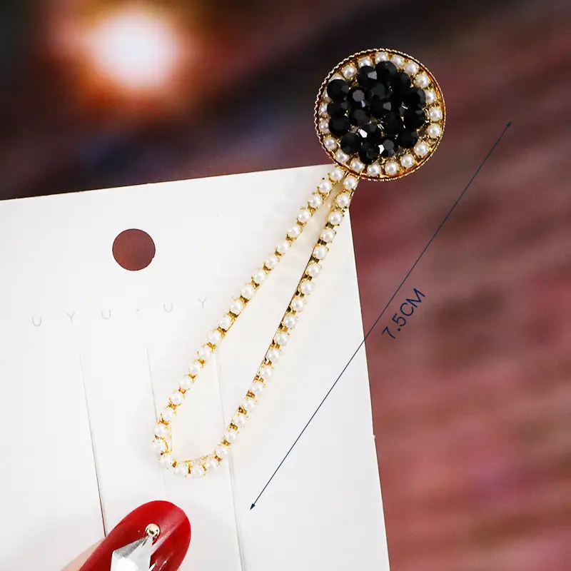 Korean Style Diamond Pearl Hairpin for Women - Image 6