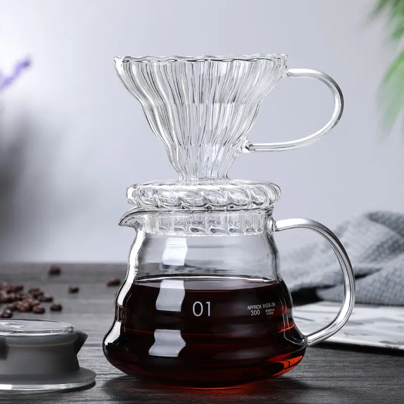 Clear Glass Handheld Coffee Filter Cup Set - Image 6